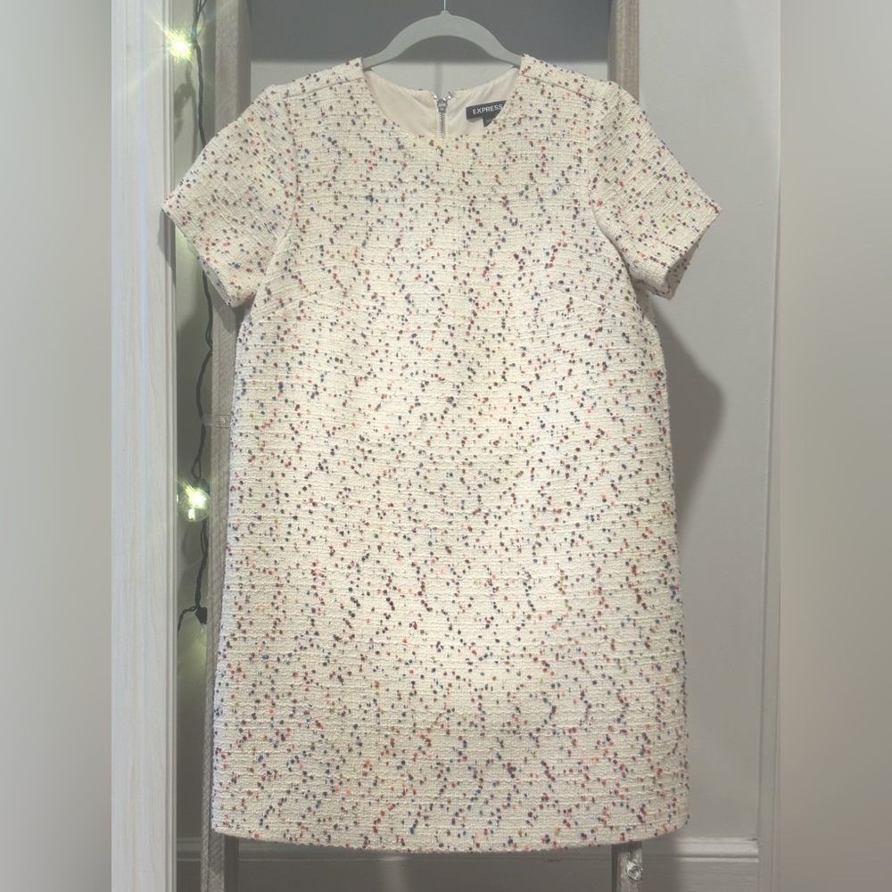 Express Cream Speckled Mini Dress